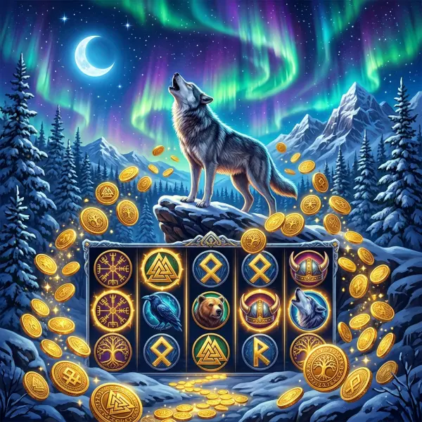 Ulven som hyler mot nordlyshimmelen i Midnight Sun Wilds